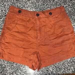 High Waist Brown Shorts with Relaxed Fit
